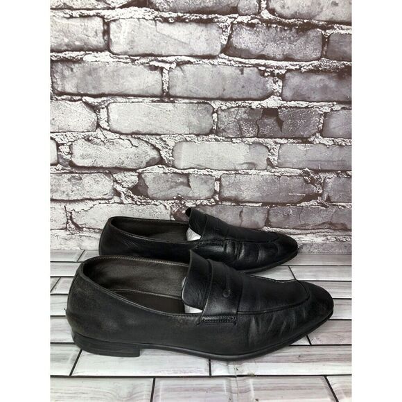 Ermenegildo Zegna Black Leather Square Toe Loafers Dress Shoes Men Sz 8.5M US/42 main image 4